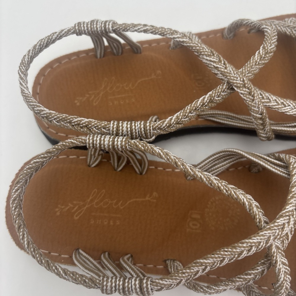 Vineyard Vines Flow Womens 10 Beige Braid/Knot Straps Handmade Comfort Sandals - Picture 3 of 8